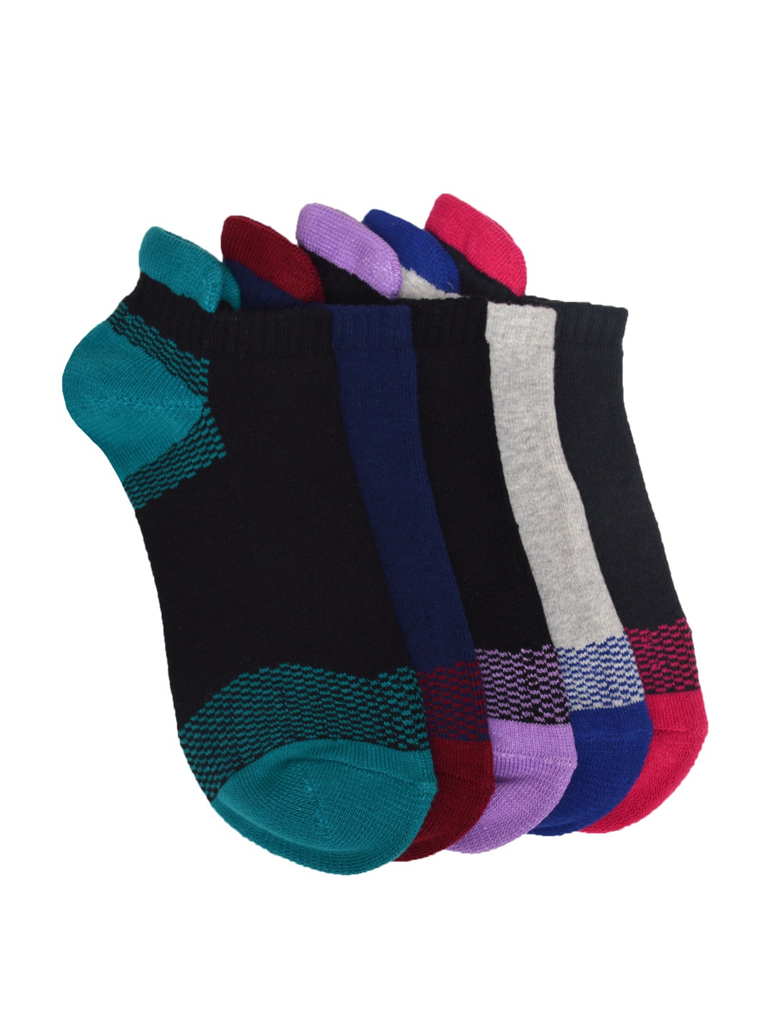 

MARC Unisex Multicoloured Set of 5 Ankle-Length Socks, Multi