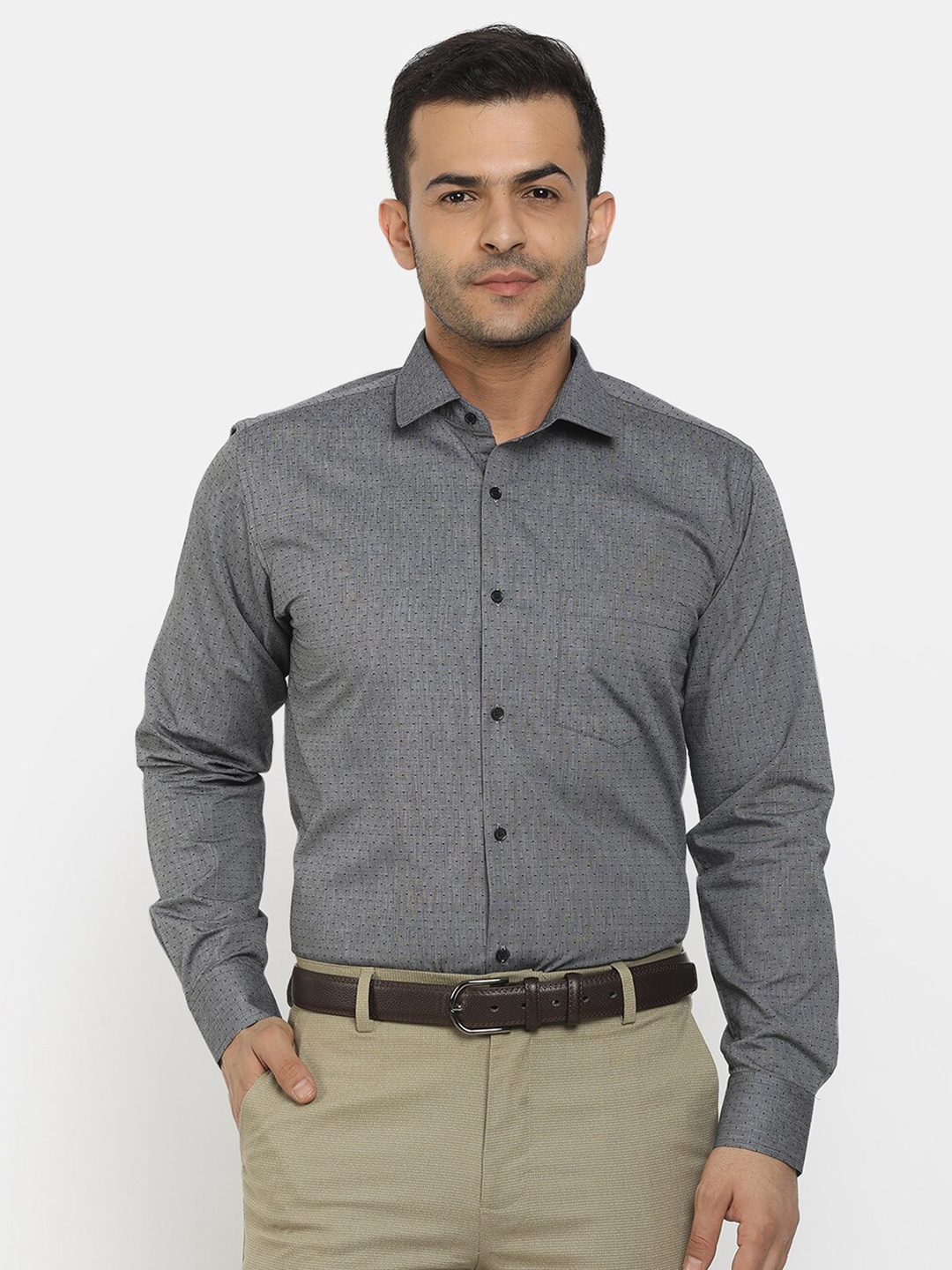 

J White by Vmart Men Black Standard Printed Cotton Formal Shirt
