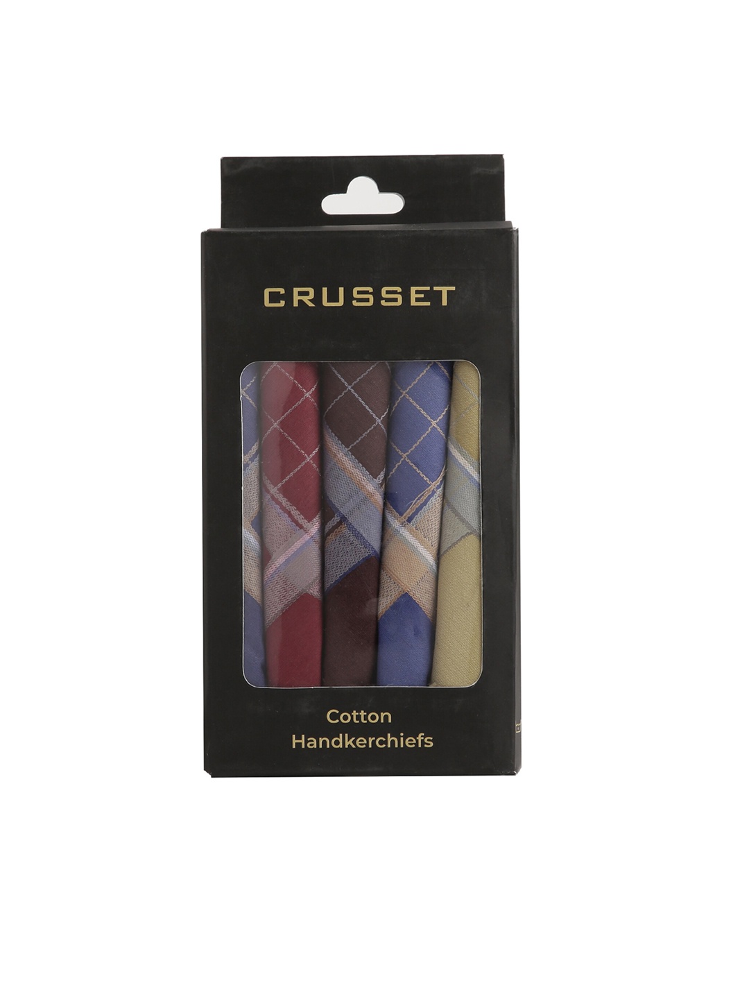 

CRUSSET Men Pack Of 5 Pure Cotton Handkerchiefs, Blue