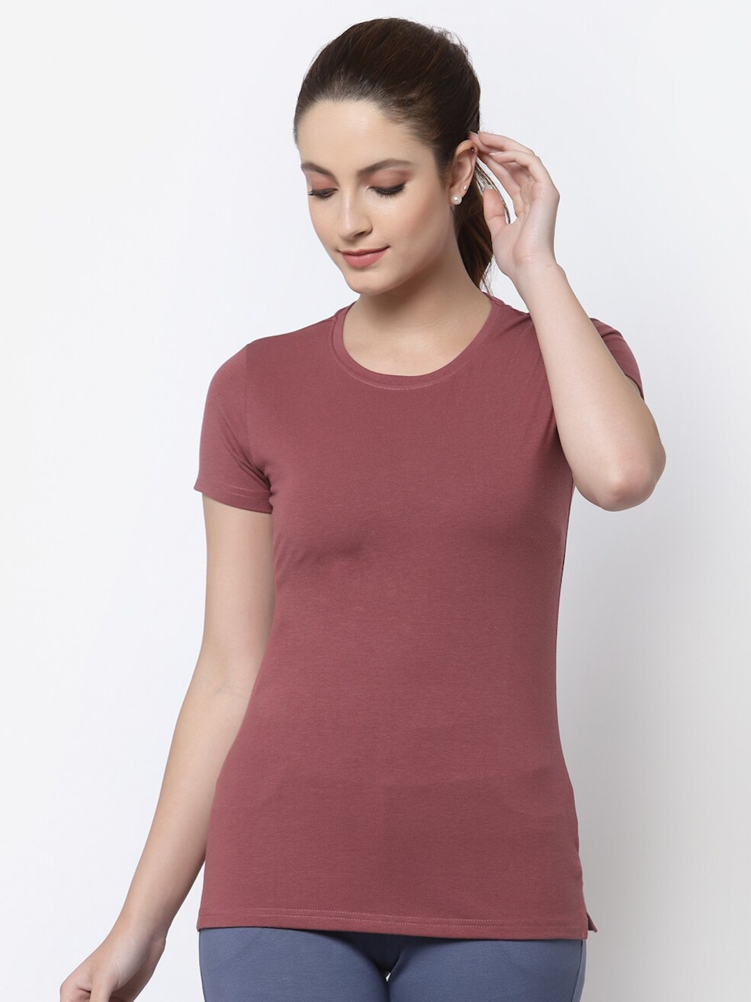 

Prag & Co Women Antimicrobial Cotton T-shirt, Na