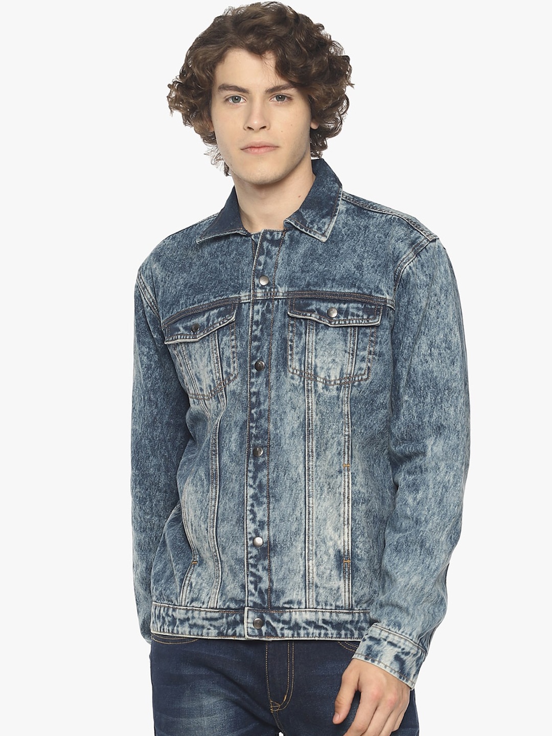 

Raa Jeans Men Blue Washed Denim Jacket