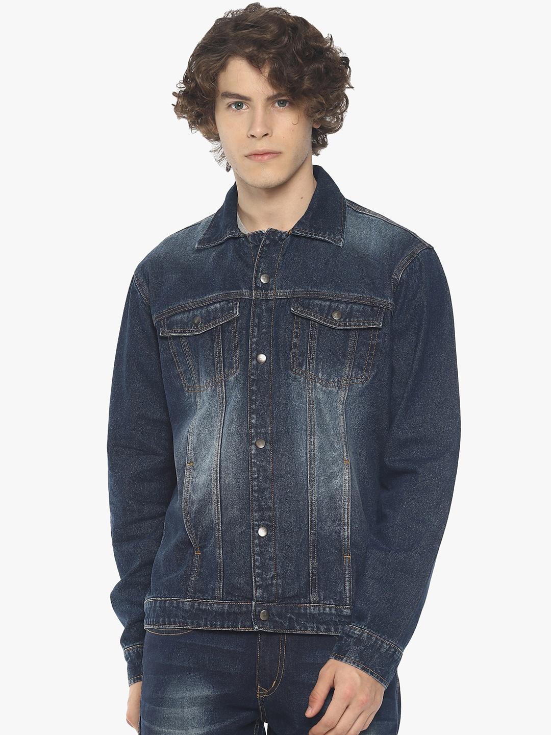 

Raa Jeans Men Blue Washed Denim Jacket
