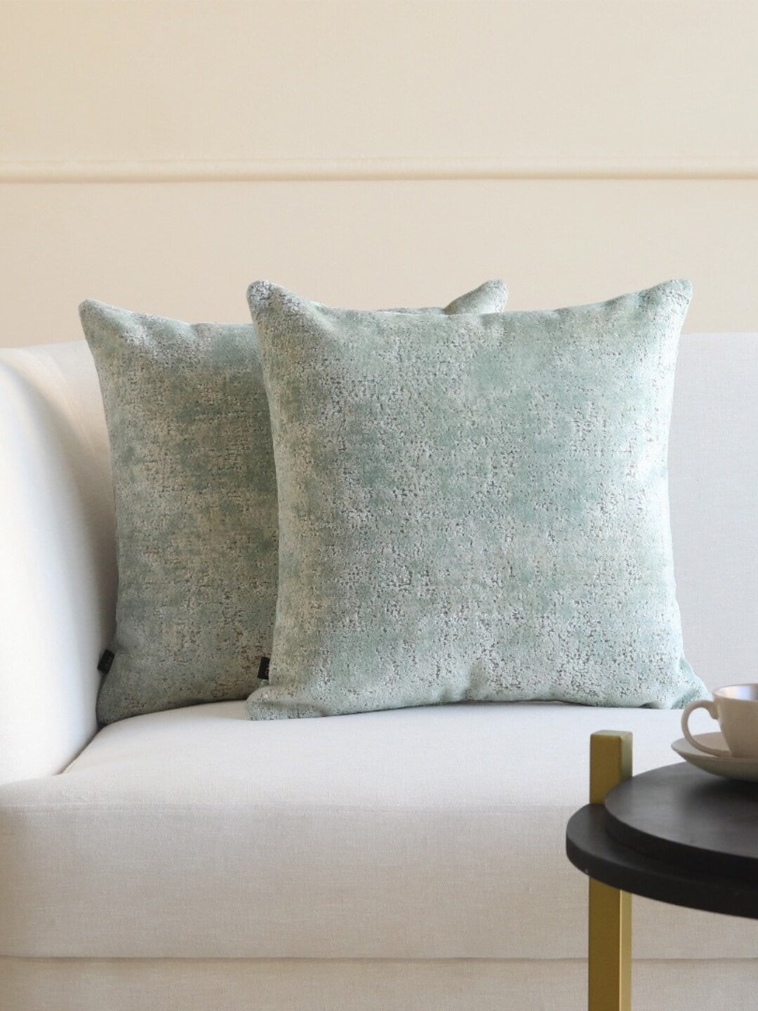 

GM Blue Set of 2 Abstract Velvet Square Cushion Covers
