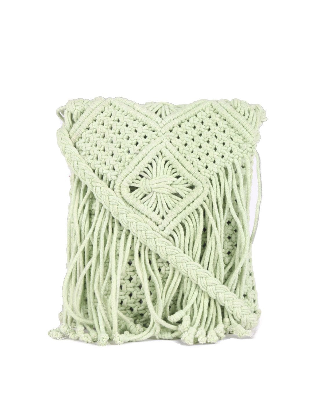 

ASTRID Women Green Structured Sling Bag with Fringed