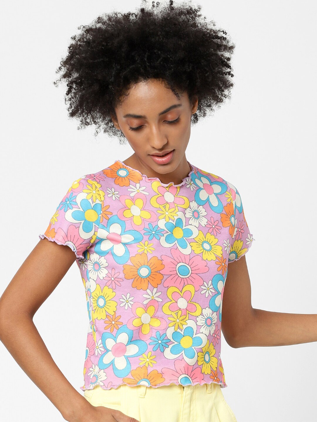 

ONLY Women Multicoloured Floral Printed T-shirt, Multi