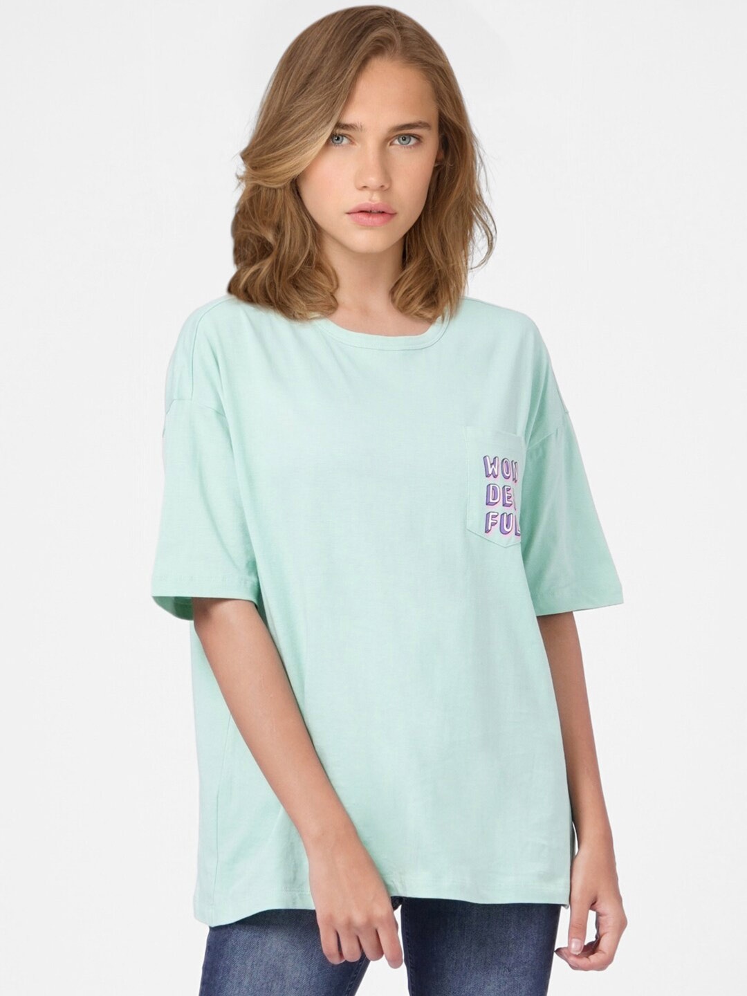 

ONLY Women Green Cotton T-shirt