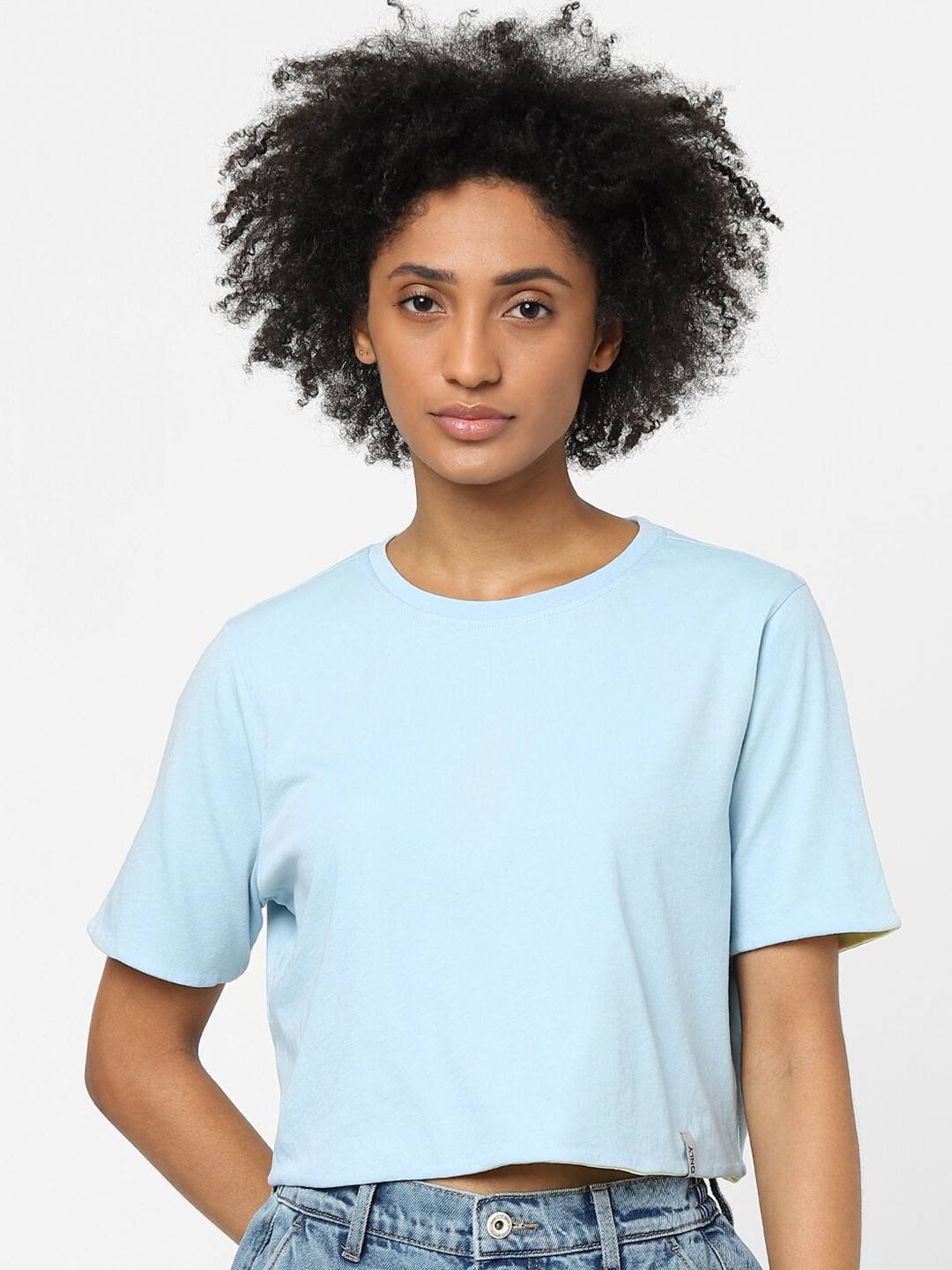 

ONLY Women Blue Cotton T-shirt