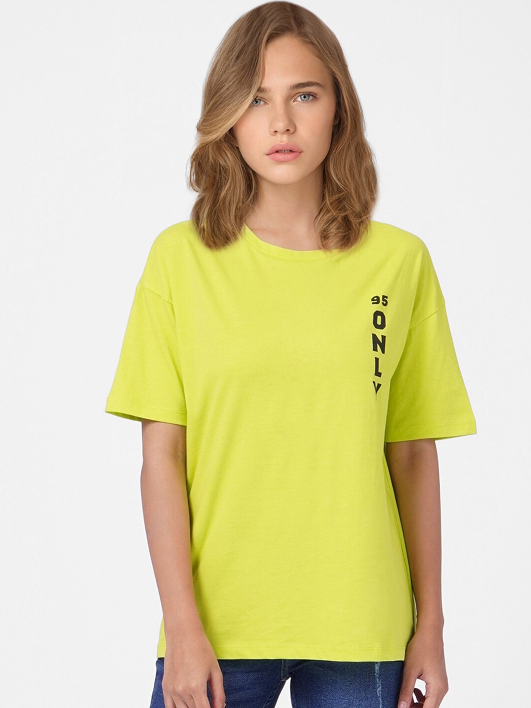 

ONLY Women Lime Green T-shirt