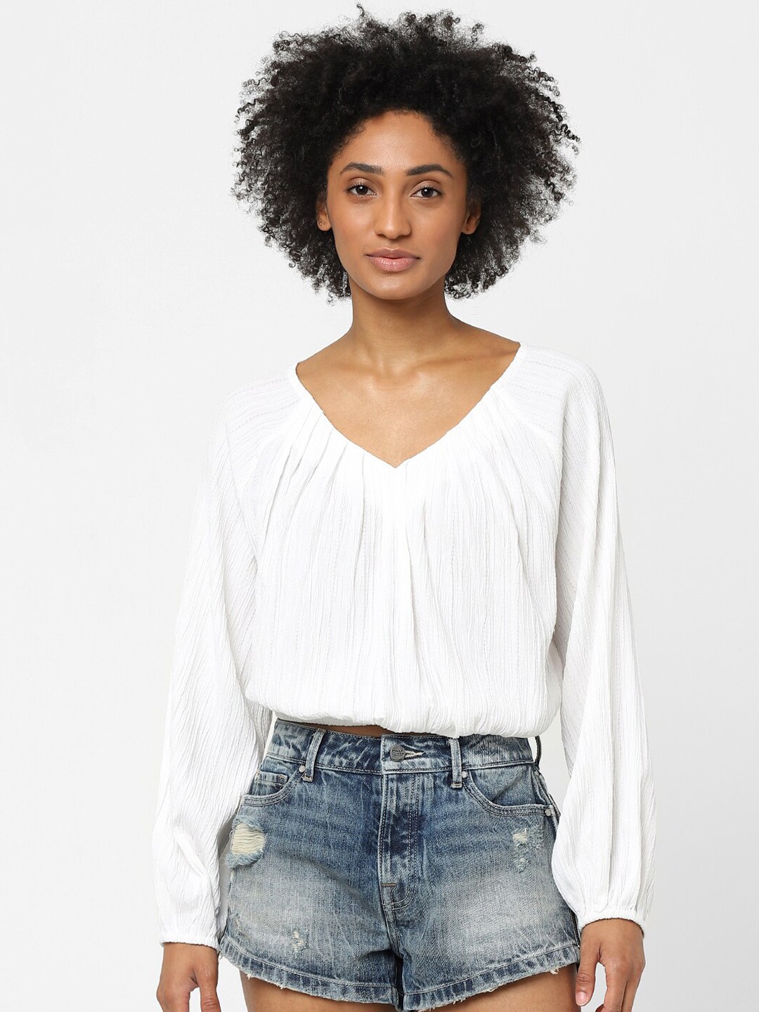 

ONLY Women White Blouson Top