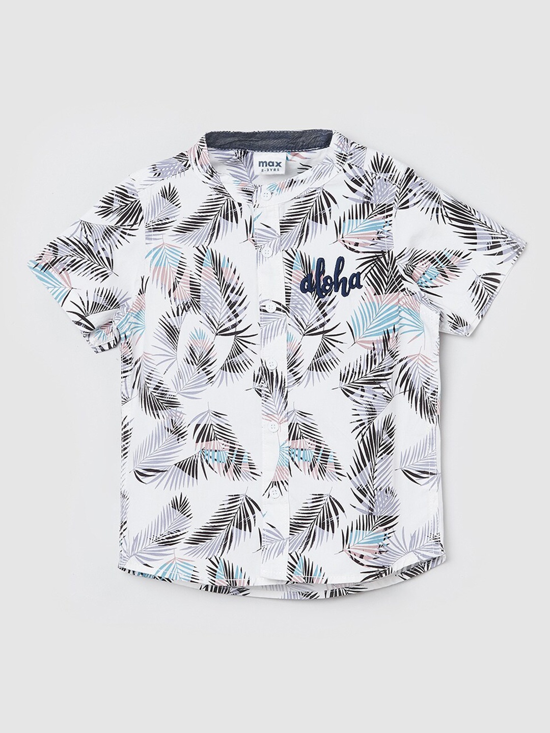 

max Boys White & Black Printed Casual Shirt