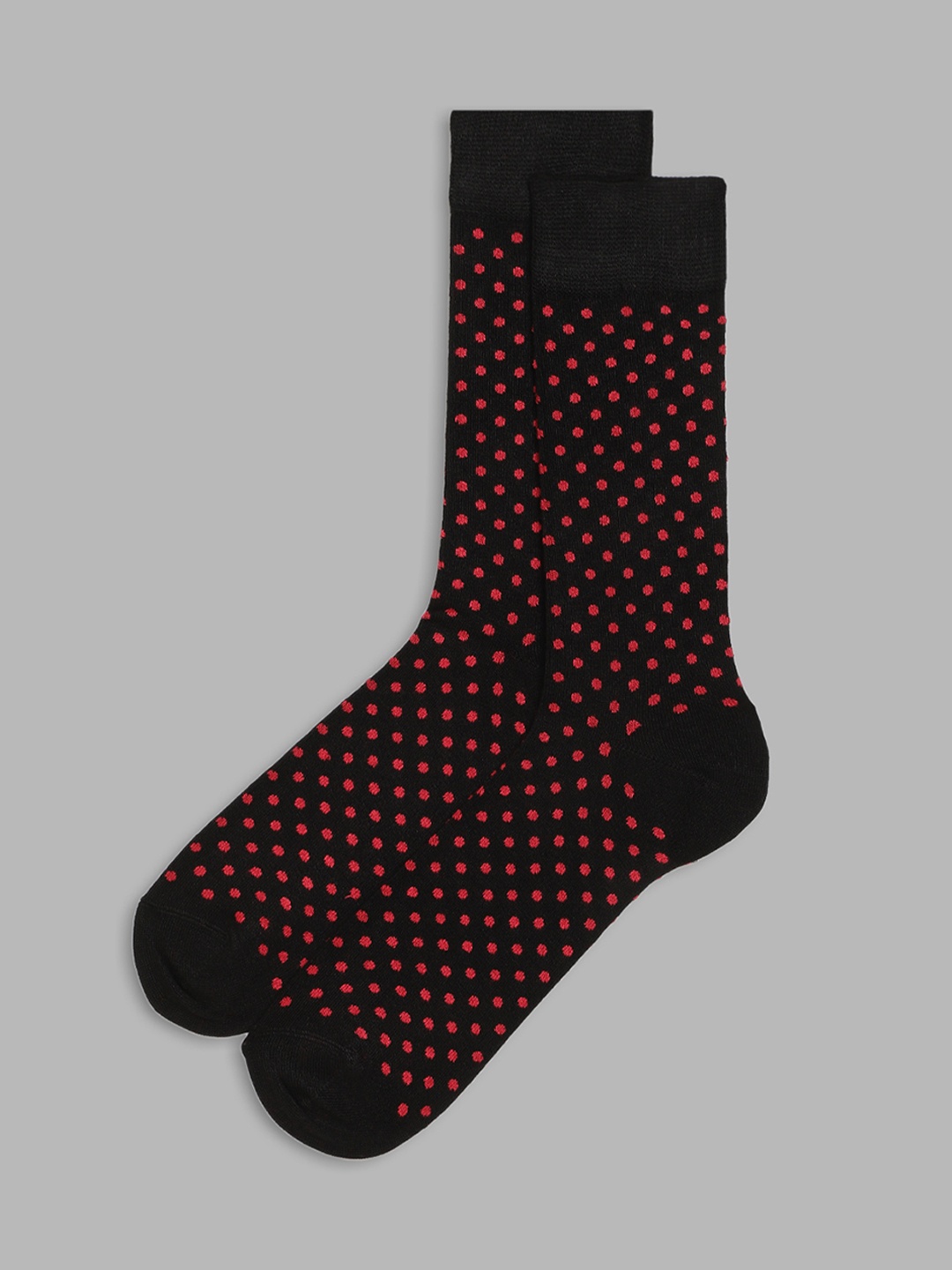 

LINDBERGH Men Black & Red Patterned Bamboo Calf-Length Socks