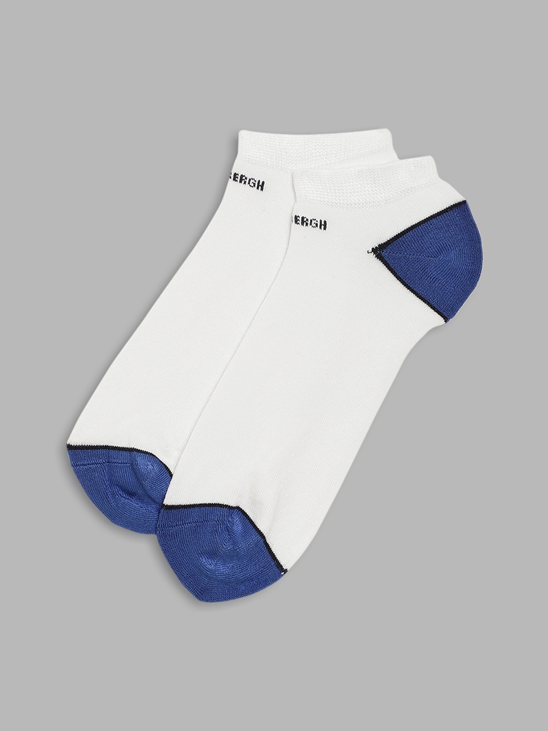 

LINDBERGH Men White & Blue Solid Bamboo Ankle Length Socks