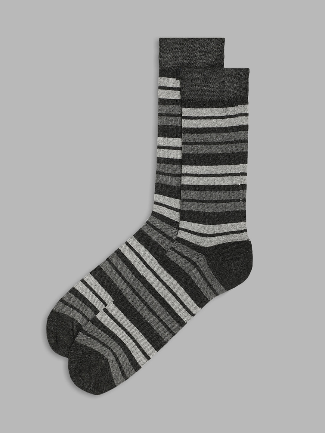 

LINDBERGH Men Pack Of 2 Grey Striped Calf Length Socks