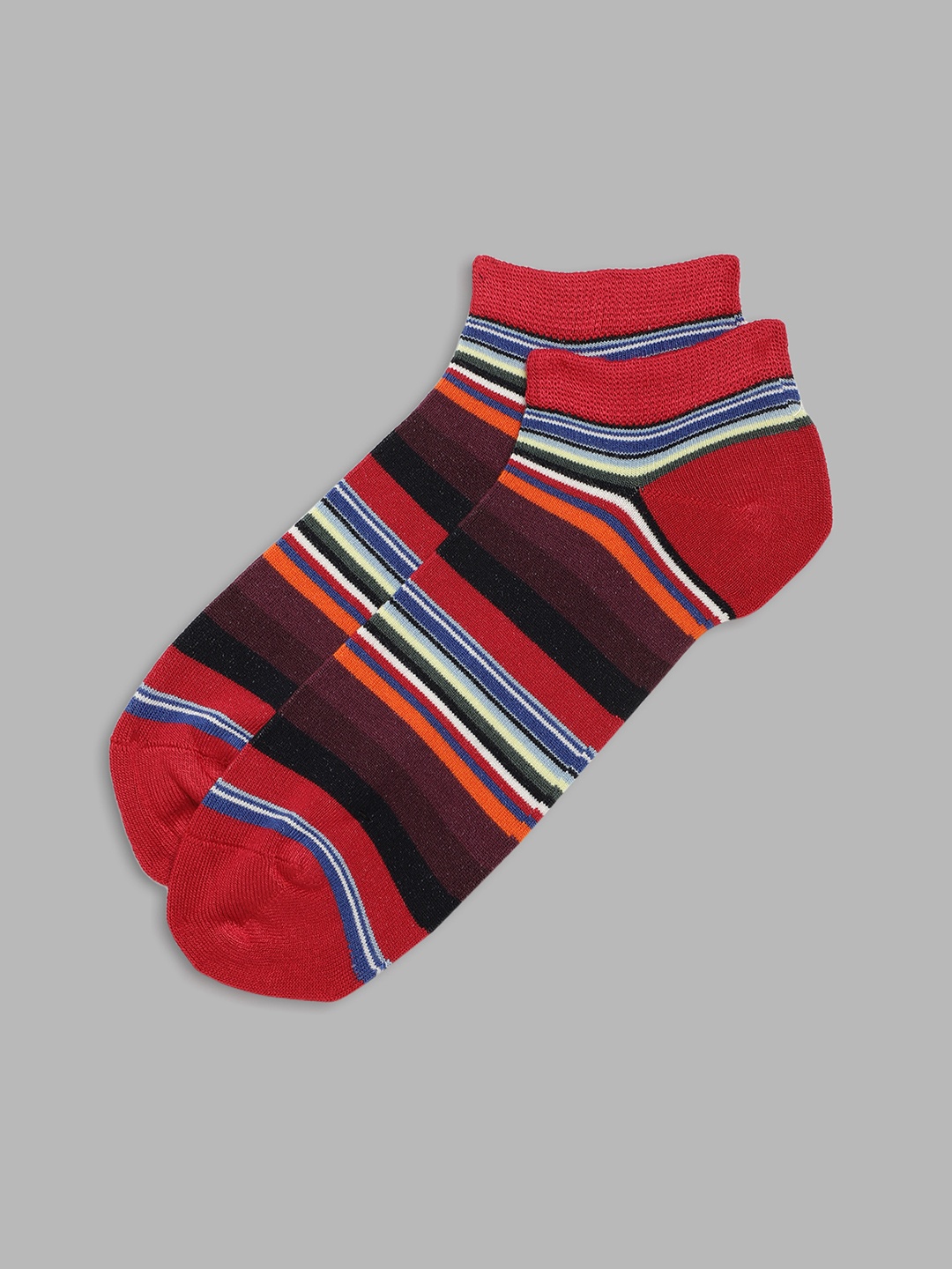 

LINDBERGH LINDBERGH Men Pack Of 2 Red Striped Ankle Length Socks