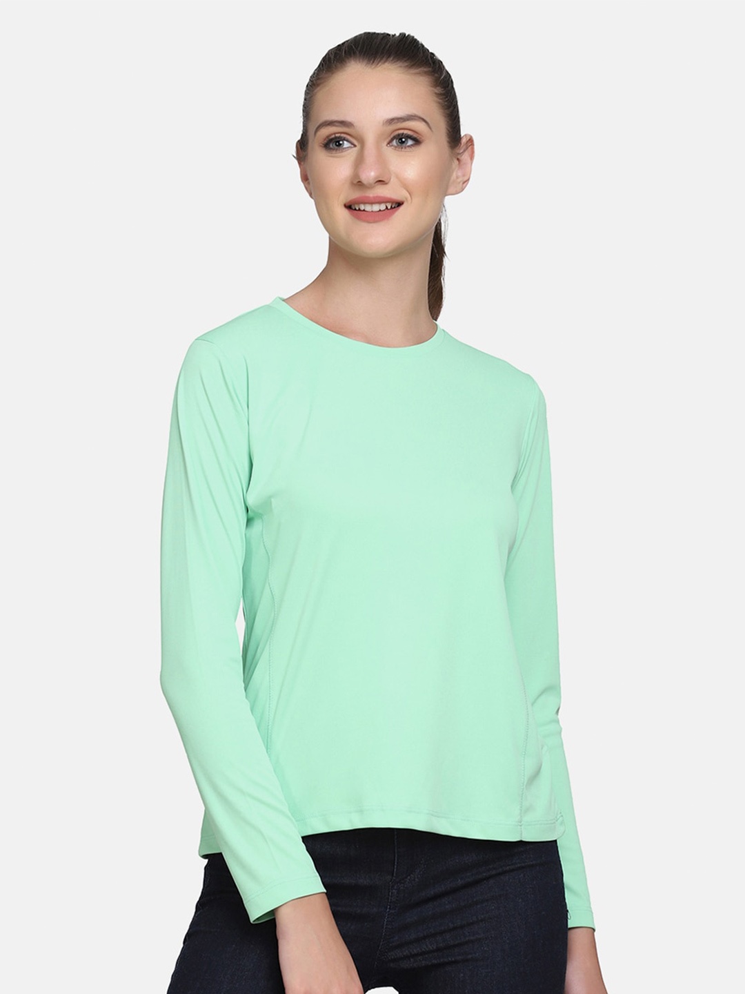 

PERFKT-U Women Green Antimicrobial T-shirt