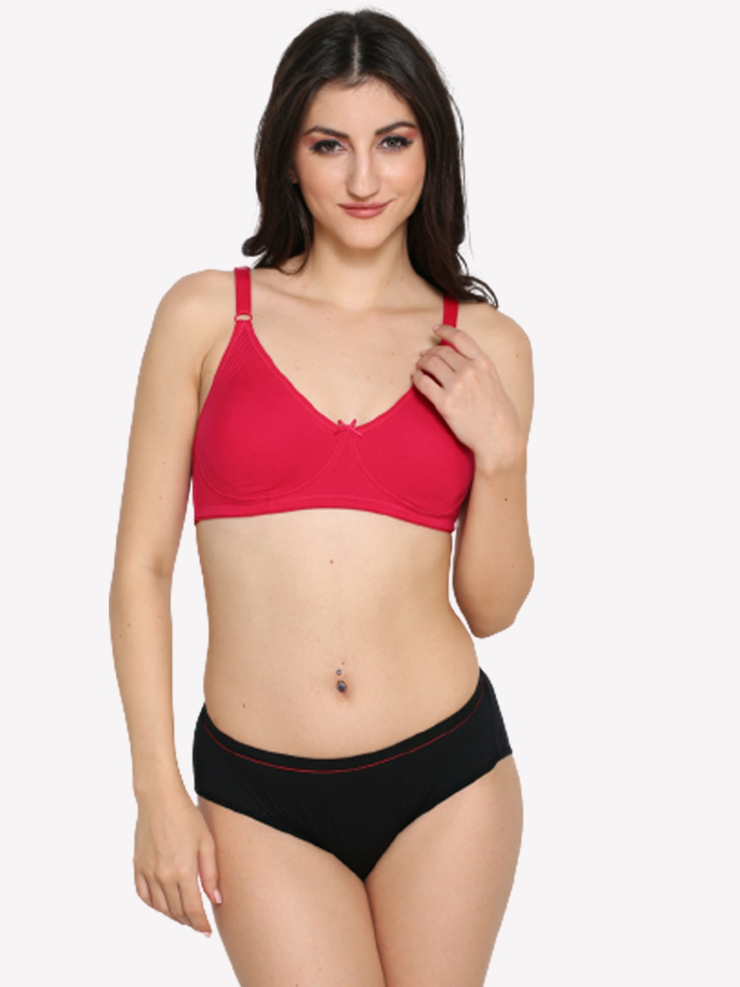 

Prag & Co Red Lightly Padded Non-Wired Full Coverage Support Bra-AB30338CRPI