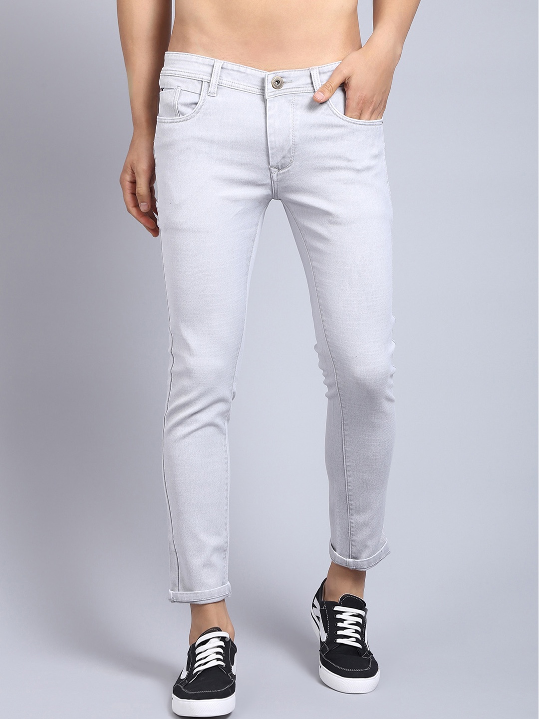 

Rodamo Men Grey Slim Fit Heavy Fade Stretchable Jeans