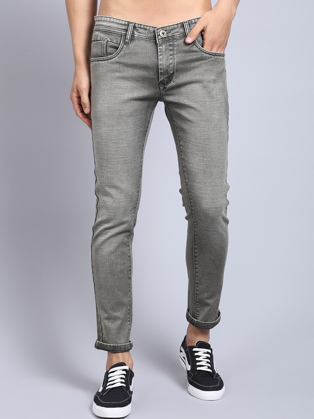 

Rodamo Men Green Slim Fit Heavy Fade Stretchable Jeans
