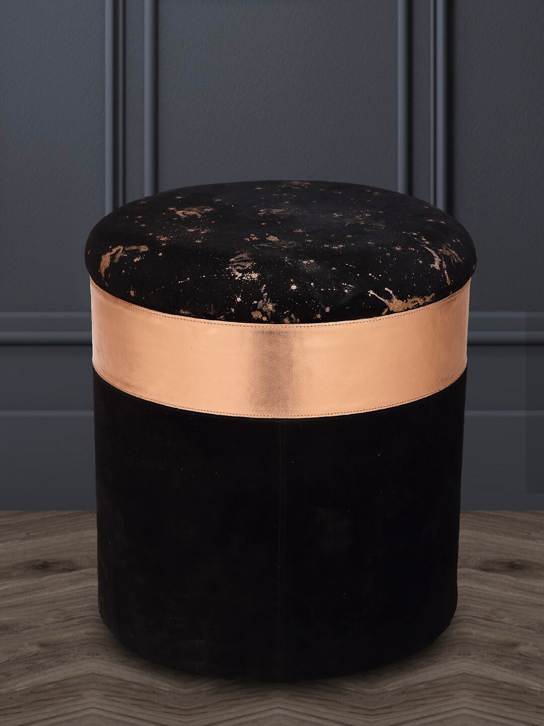 

IMUR Black Printed Ottomans
