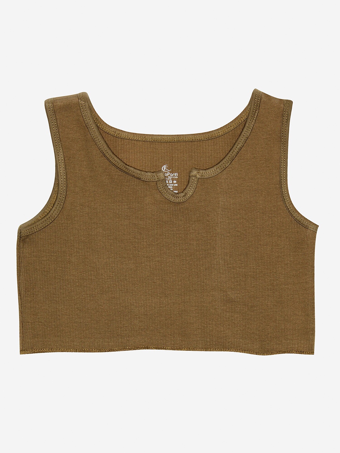 

KiddoPanti Girls Olive Green Tank Crop Top