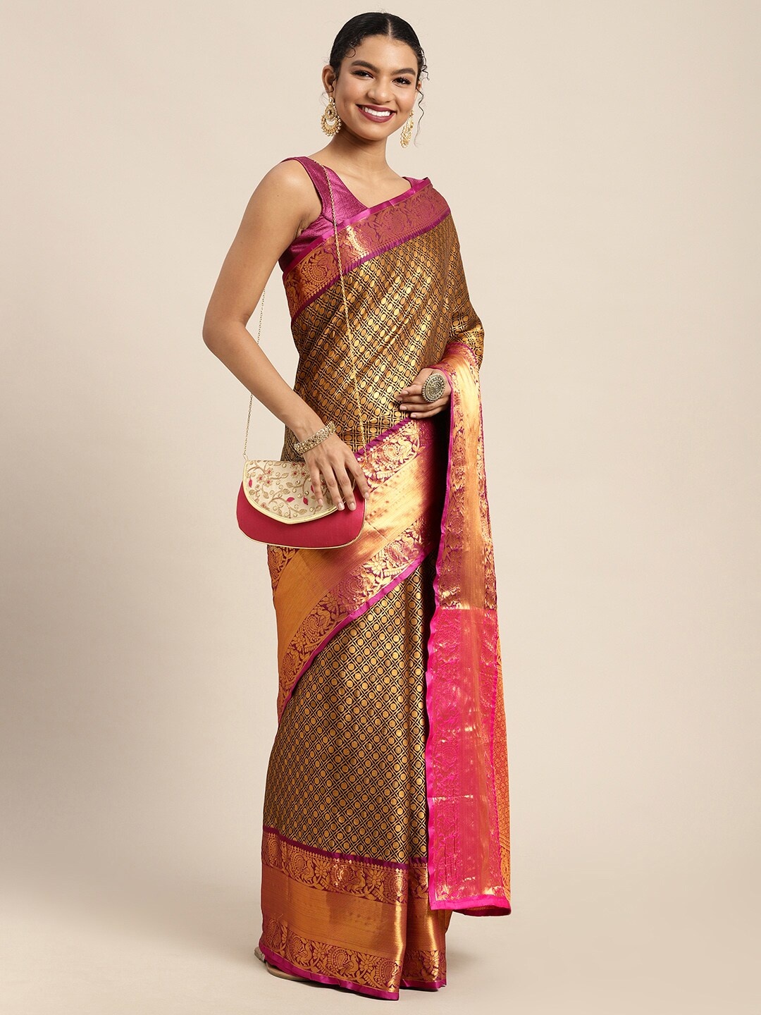 

Silk Land Black & Golden Zari Banarasi Saree