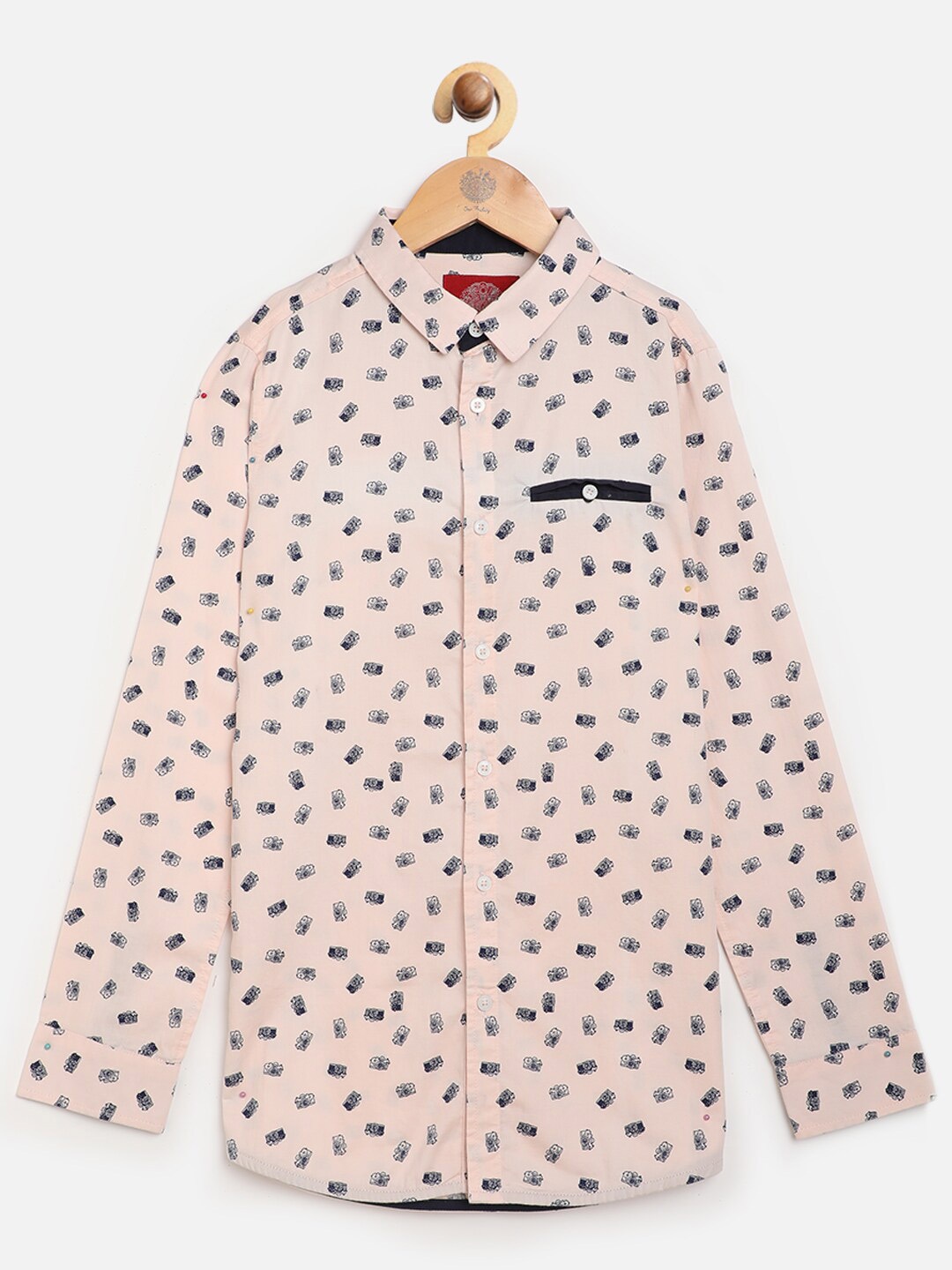 

One Friday Boys Pink Comfort Printed Casual Shirt