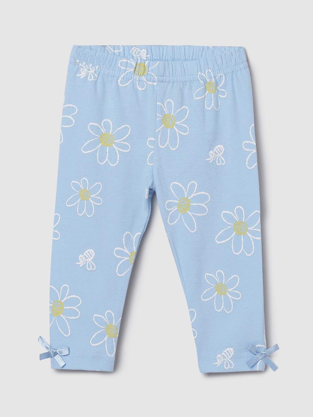 

max Girls Blue Printed Leggings