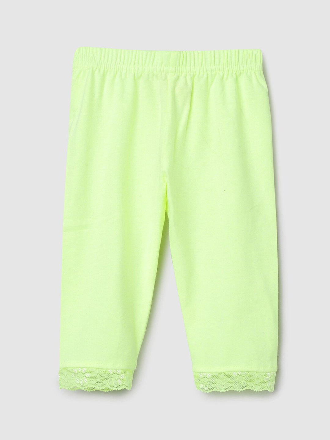 

max Girls Green Solid Ankle-Length Leggings