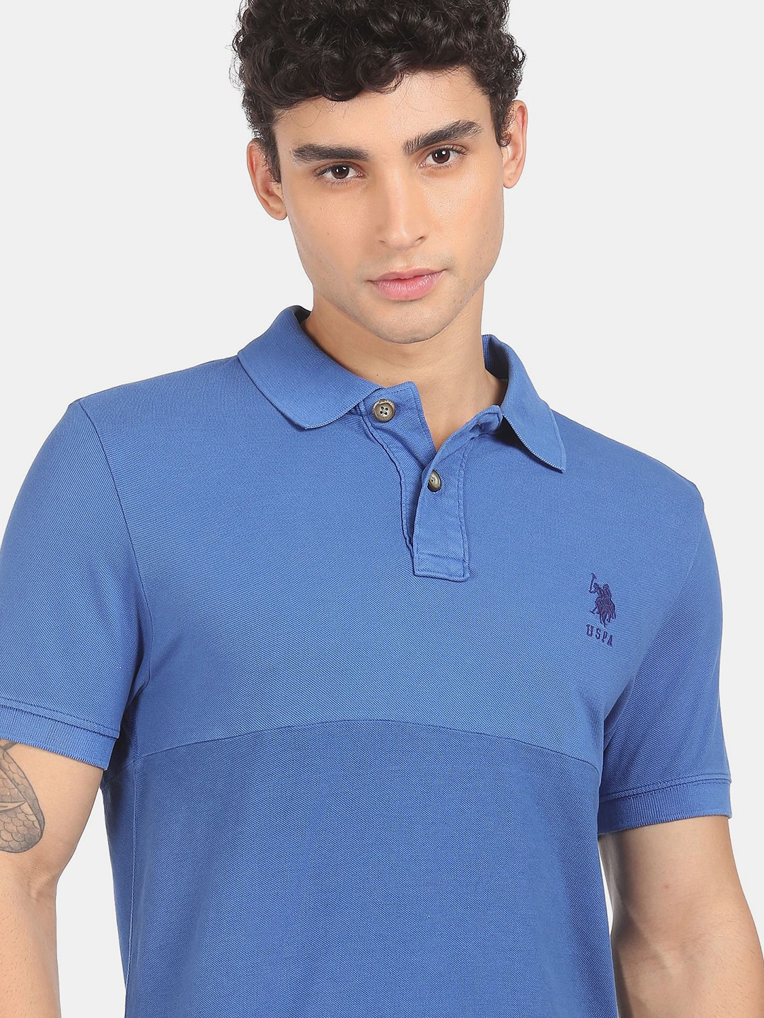 

U.S. Polo Assn. Denim Co. Men Blue Polo Collar T-shirt