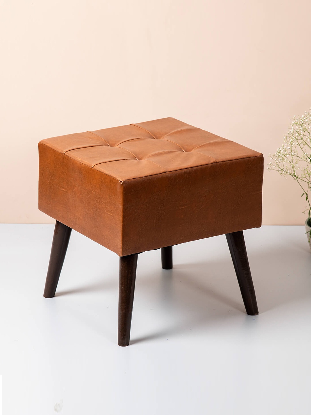 

nestroots Brown Solid Wood Ottoman