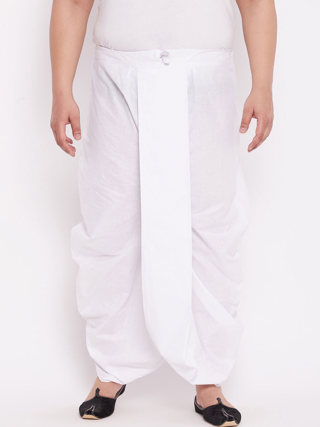 

VASTRAMAY Men Solid Pure Cotton Dhoti Pants, White