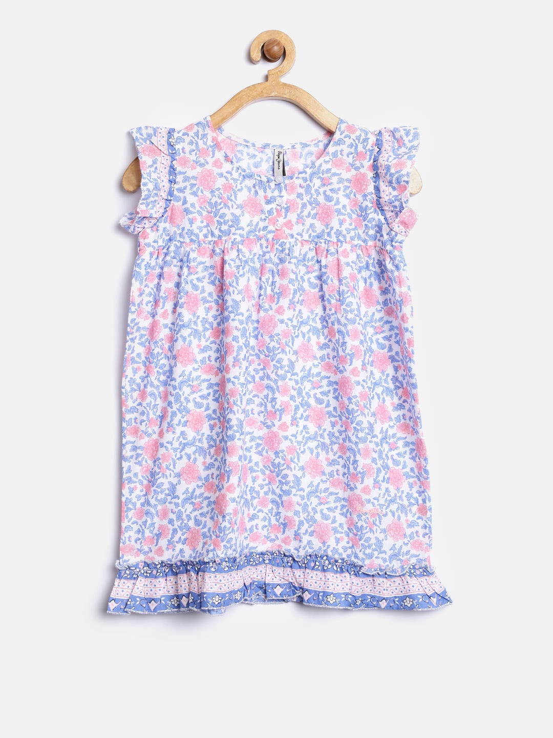 

Pepe Jeans Girls Blue Printed Shift Dress