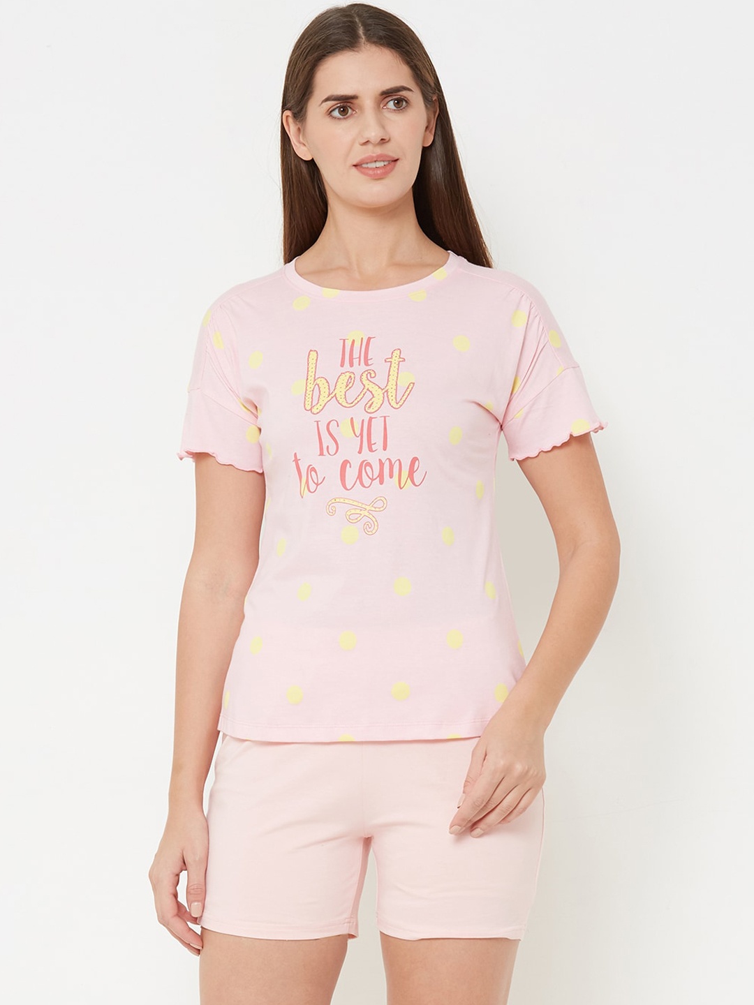 

Sweet Dreams Women Pink Printed Night suit