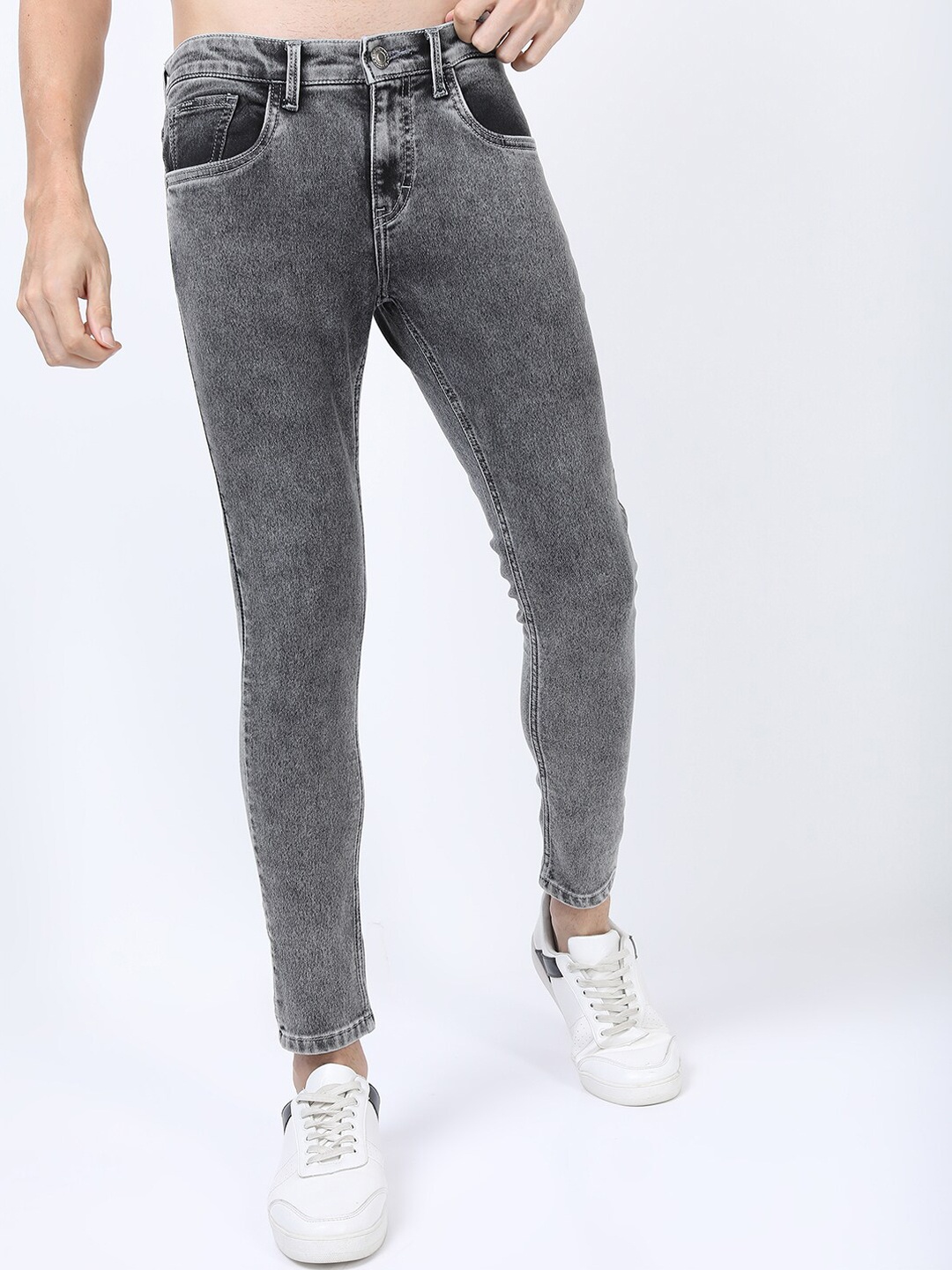 

HIGHLANDER Men Grey Tapered Fit Clean look Stretchable Jeans