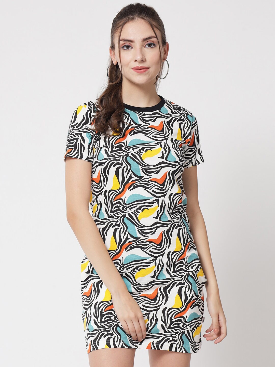 

The Dry State Women Multicoloured Cotton T-shirt Dress, Multi