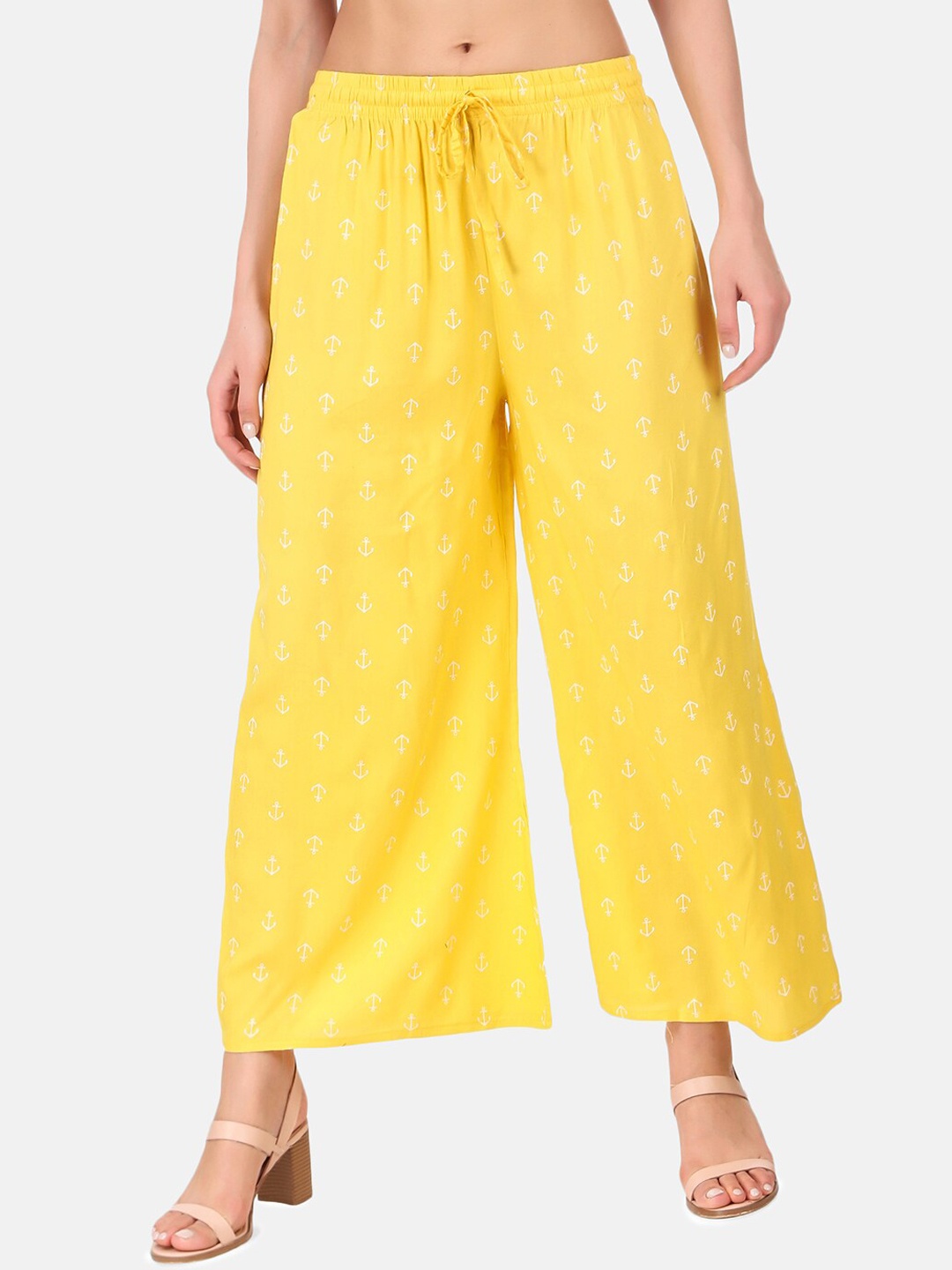 

Aawari Women Yellow High-Rise Trousers