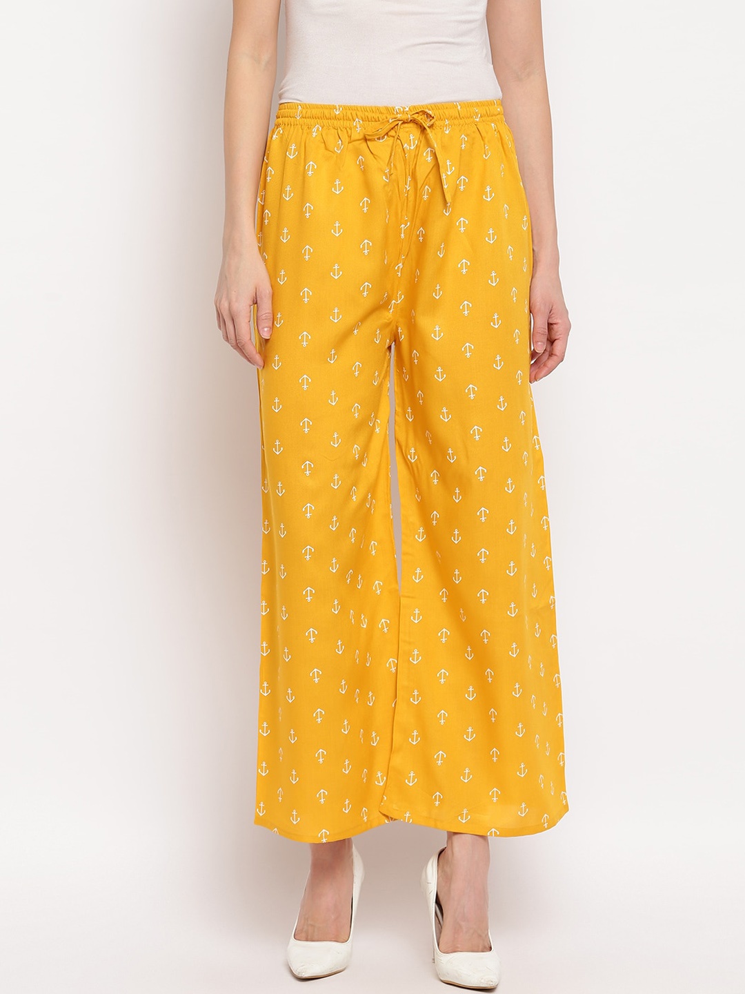 

Aawari Women Multicoloured Printed High-Rise Trousers, Multi