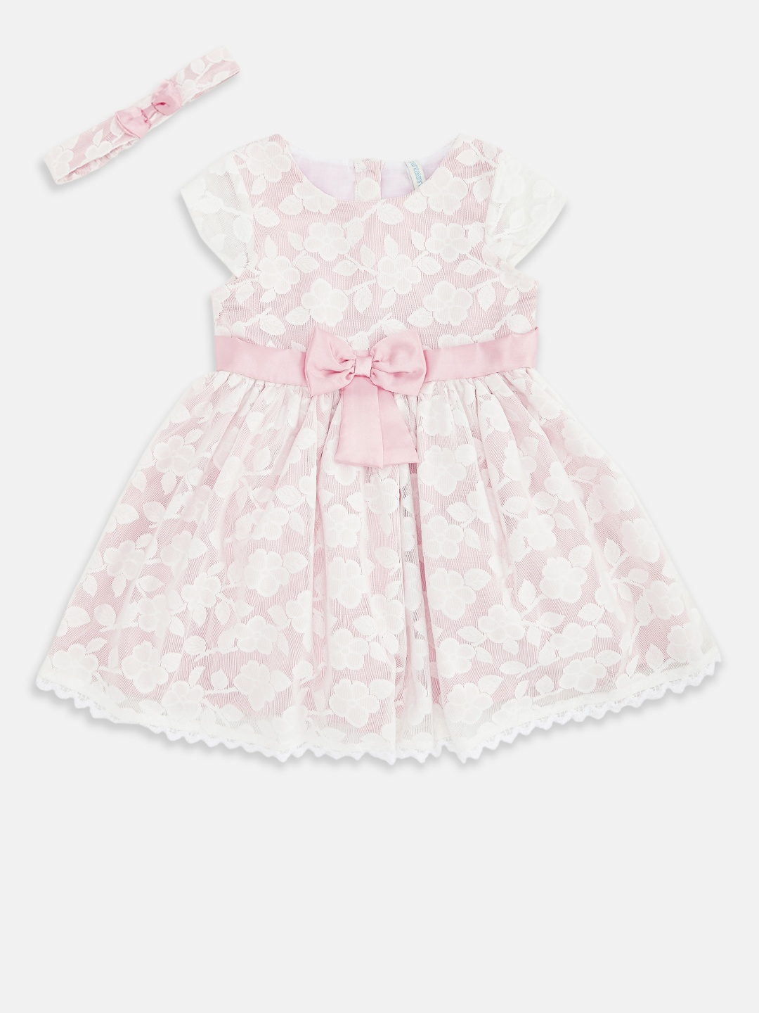 

Pantaloons Baby Girls Pink Floral Cotton Dress