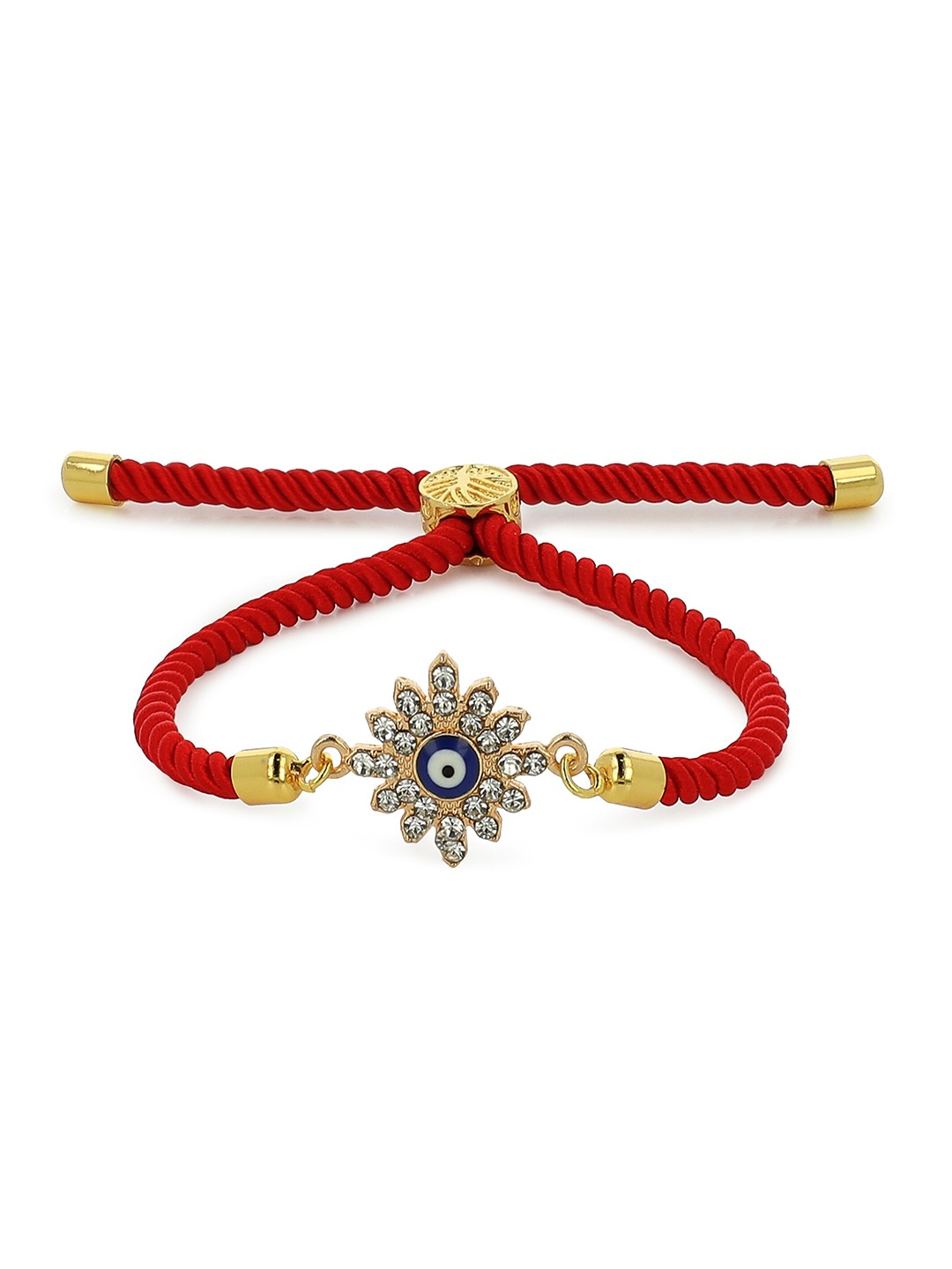

EL REGALO Red & Silver-Toned Handcrafted Charm Bracelet