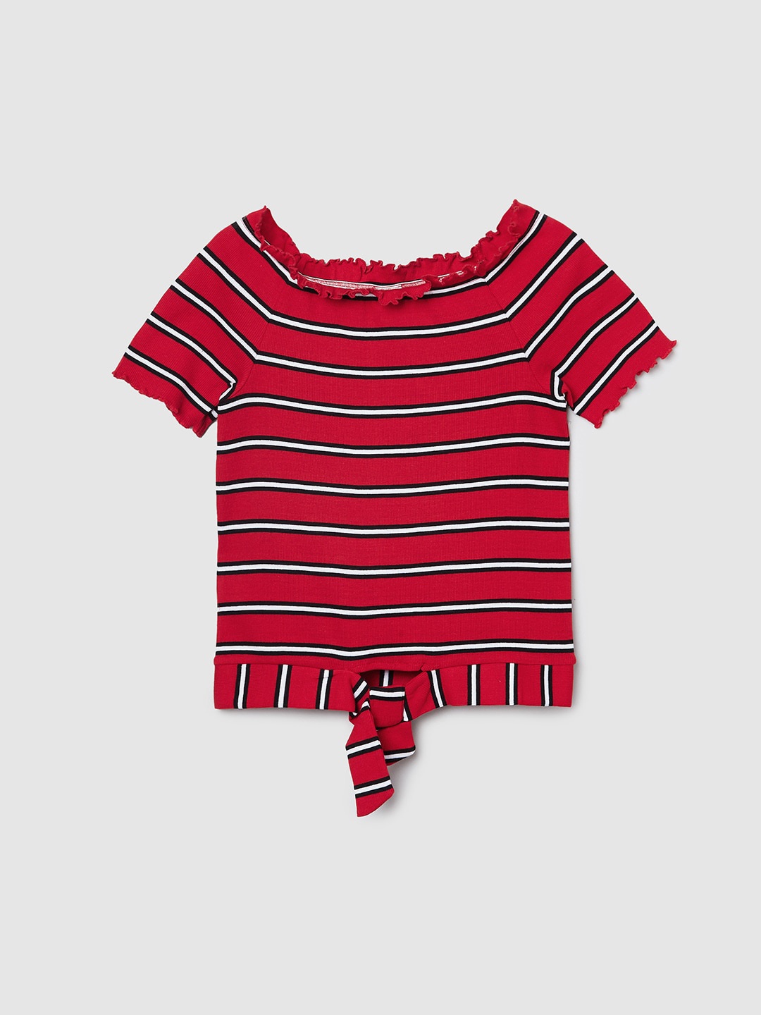 

max Girls Red & White Striped Top
