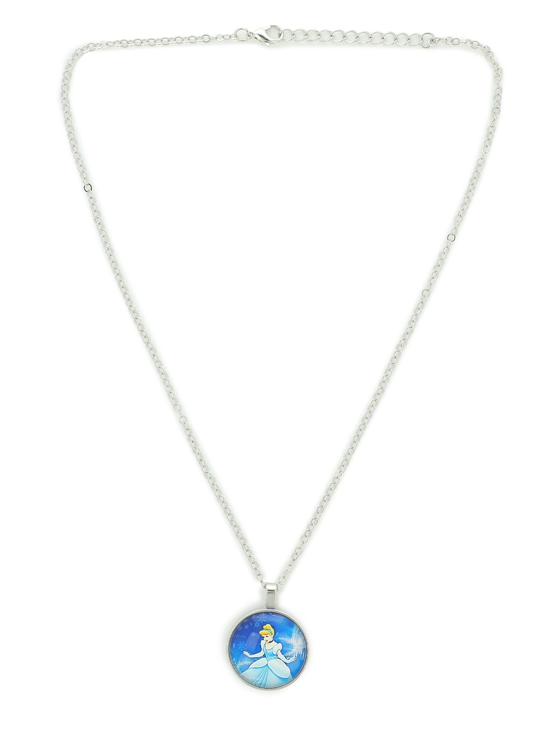 

EL REGALO Kids Girls Silver-Toned Blue Cinderella Necklace