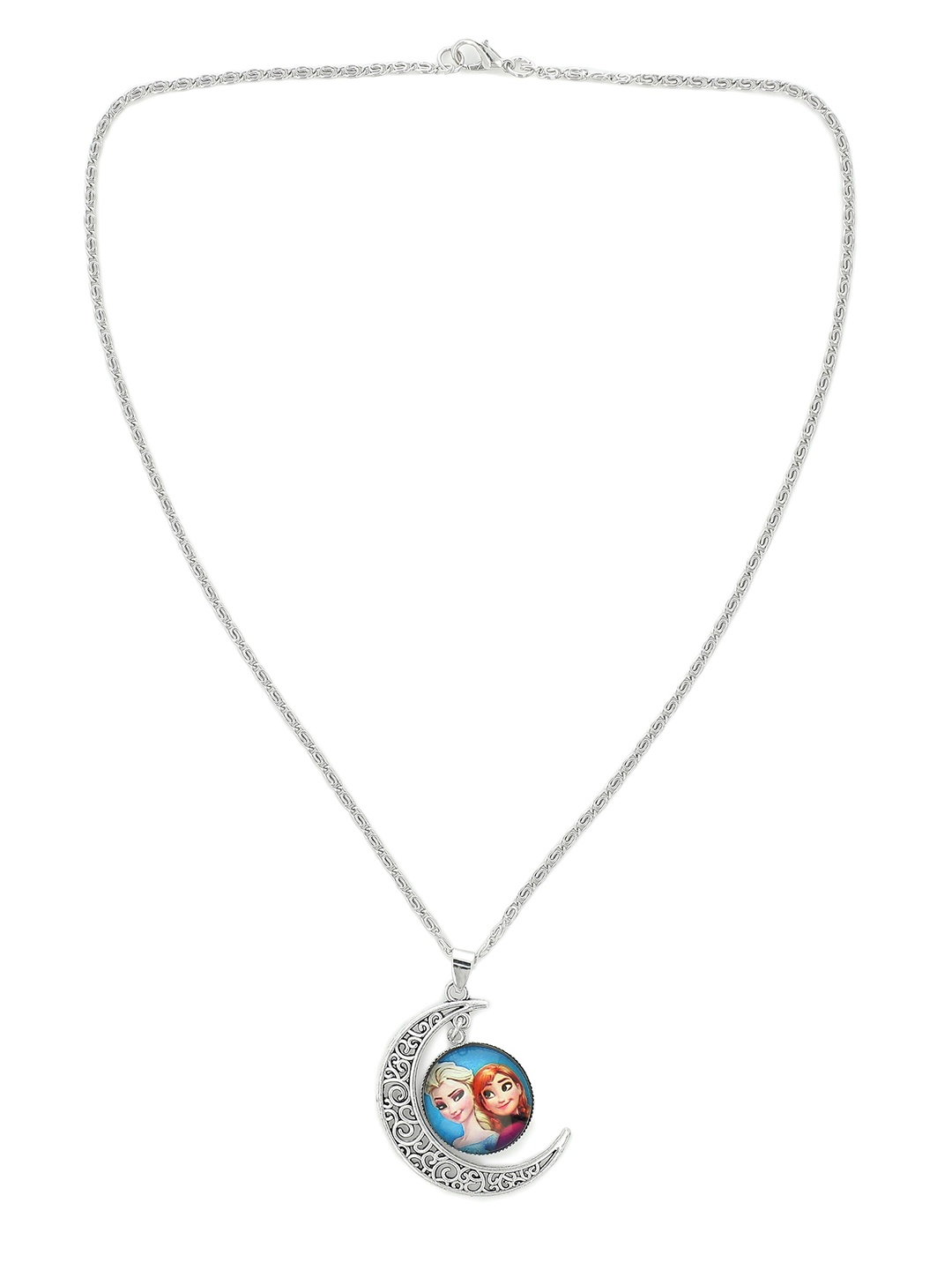 

EL REGALO Kids Girls Silver-Toned Red Elsa Anna Frozen Necklace