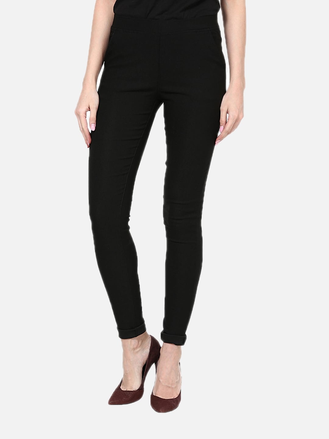 

Castle Lifestyle Women Black Solid Relaxed-Fit Jeggings