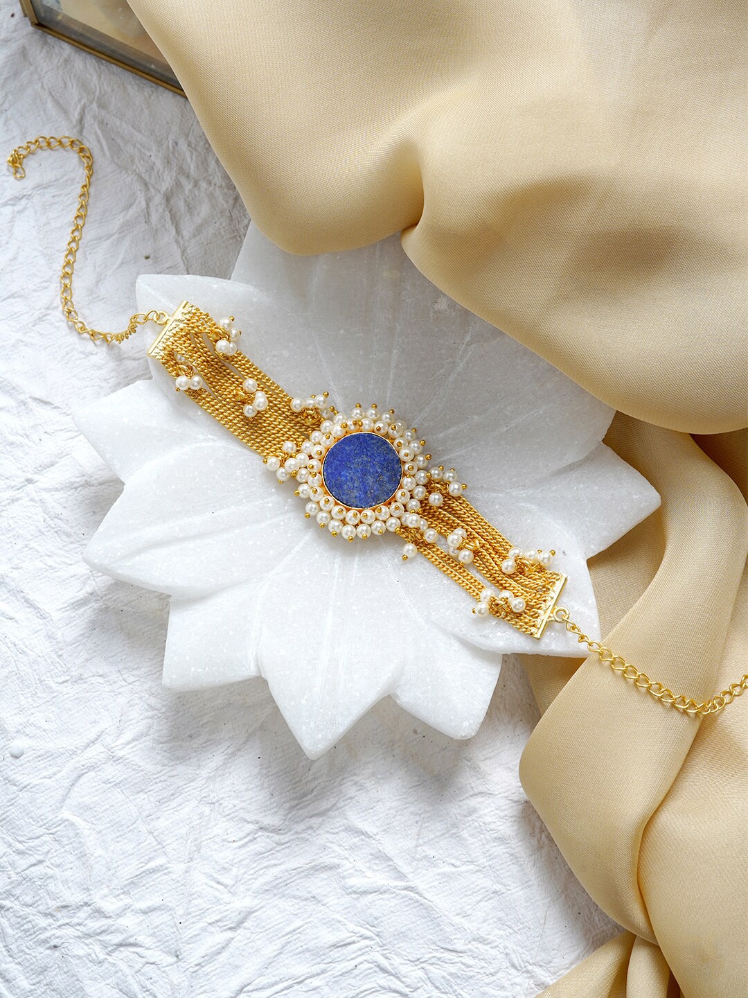 

TEEJH Gold-Toned & White Brass Gold-Plated Necklace