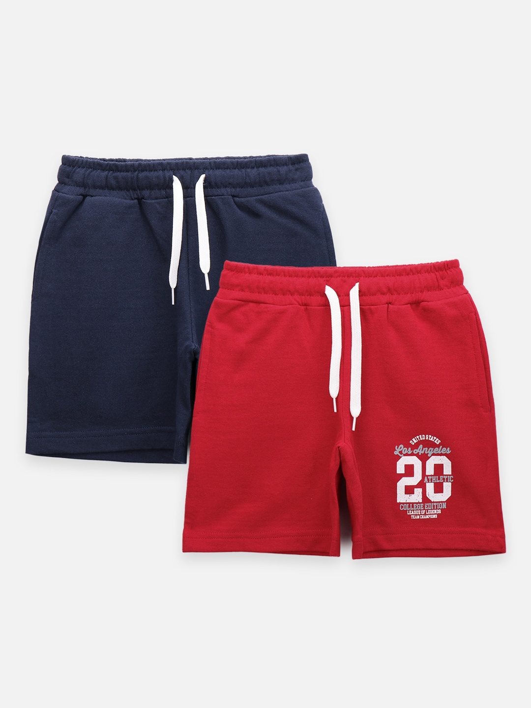 

LilPicks Boys Navy Blue & Red Pack Of 2 Outdoor Shorts