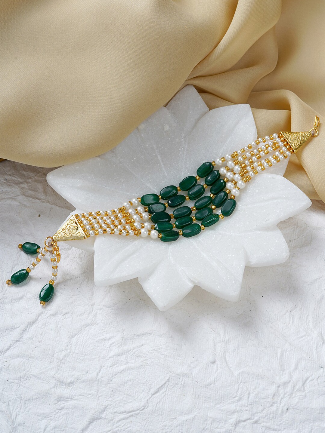 

TEEJH Beaded Multistrand Bracelet, Gold