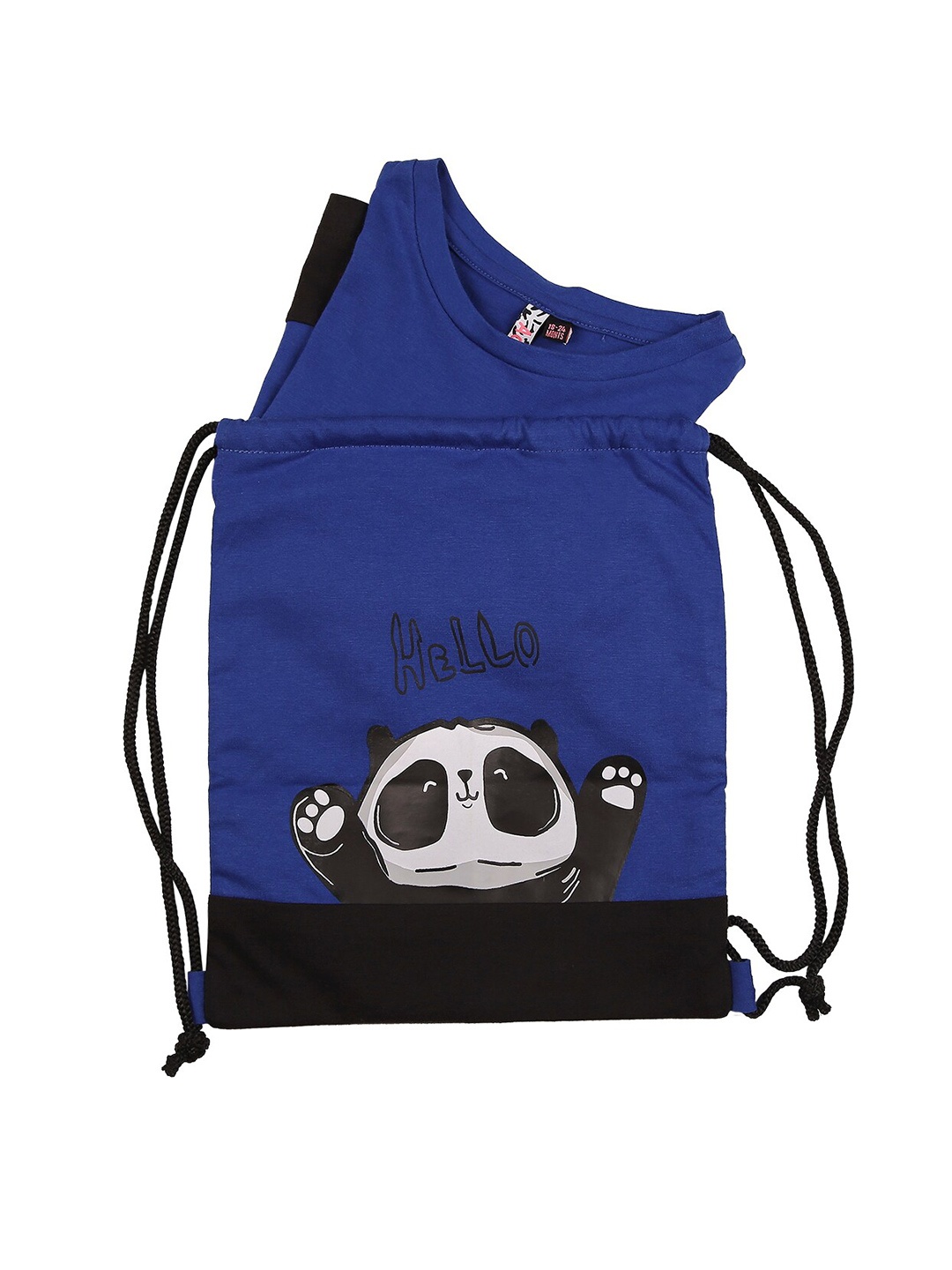 

Actuel Girls Blue & Black Printed Pure Cotton Top