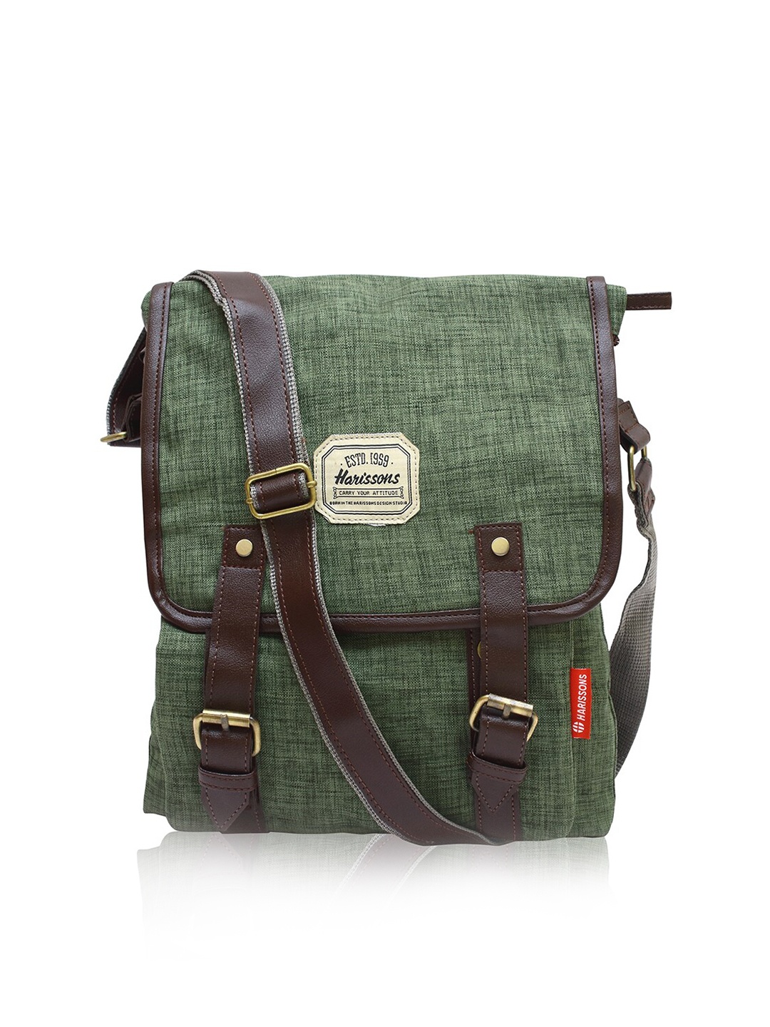 

Harissons Unisex Green & Brown Messenger Bag