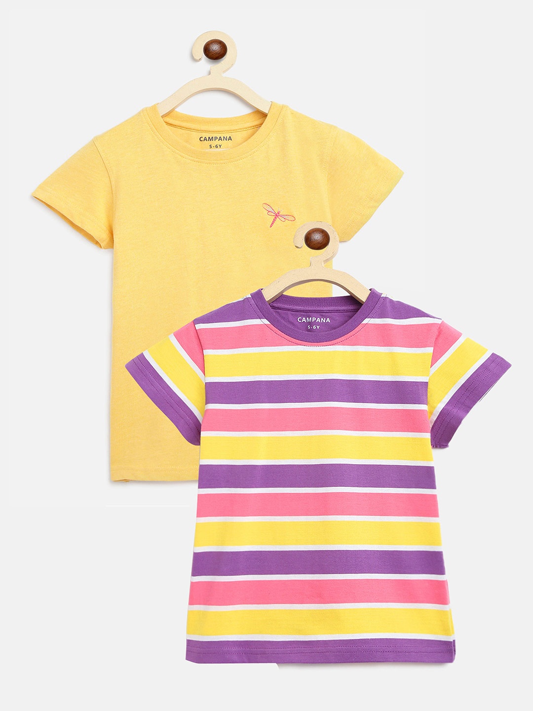 

Campana Girls Pack Of 2 Yellow & Purple T-shirts