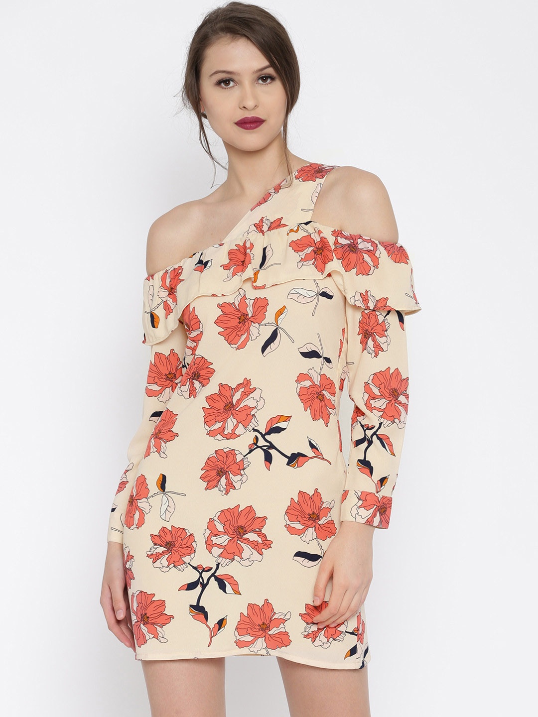 

Besiva Women Beige Printed Sheath Dress
